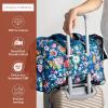 imageMaison d Hermine Weekender Bags for Women Cotton Quilted Duffel Overnight Luggage Weekend Bag for Men Gym Sports Gifts Travel Business Travellers Family Trip14  Happy Florals  Blue