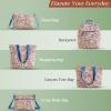 imageMaison d Hermine Weekender Bags for Women Cotton Quilted Duffel Overnight Luggage Weekend Bag for Men Gym Sports Gifts Travel Business Travellers Family Trip16  Kerala  Blue