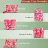 imageMaison d Hermine Weekender Bags for Women Cotton Quilted Duffel Overnight Luggage Weekend Bag for Men Gym Sports Gifts Travel Business Travellers Family Trip19  Happy Florals  Red