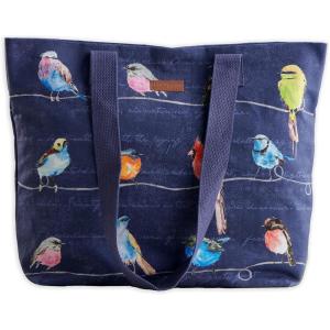 imageMaison d Hermine Canvas Tote Bag for Women Cotton Canvas Reusable Shoulder Grocery Bags Bulk with Handle for Shopping Travel09  Birdies on Wire