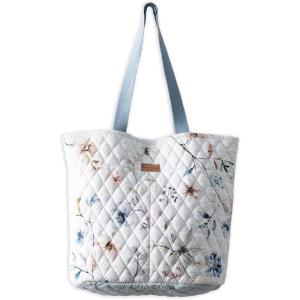 imageMaison d Hermine Shopping Bags Cotton Quilted Tote Bag with Zipper Pockets Small Pouch Reusable Grocery Bag Work Travel12  Ice Florals