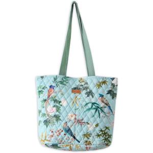 imageMaison d Hermine Shopping Bags Cotton Quilted Tote Bag with Zipper Pockets Small Pouch Reusable Grocery Bag Work Travel15  Hokuzai  Green