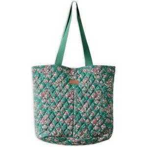 imageMaison d Hermine Shopping Bags Cotton Quilted Tote Bag with Zipper Pockets Small Pouch Reusable Grocery Bag Work Travel19  Surya  Green