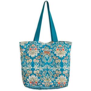 imageMaison d Hermine Shopping Bags Cotton Quilted Tote Bag with Zipper Pockets Small Pouch Reusable Grocery Bag Work Travel20  Marquise  Blue