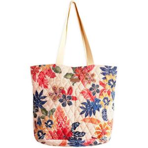 imageMaison d Hermine Shopping Bags Cotton Quilted Tote Bag with Zipper Pockets Small Pouch Reusable Grocery Bag Work Travel25  Kalahari