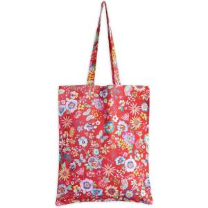 imageMaison d Hermine Tote Bag for Women 100 Cotton Reusable Grocery Tote Bags for Shopping Kitchen Beach Travel Perfect Gifts18  Happy Florals  Red