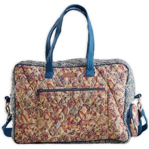 imageMaison d Hermine Weekender Bags for Women Cotton Quilted Duffel Overnight Luggage Weekend Bag for Men Gym Sports Gifts Travel Business Travellers Family Trip16  Kerala  Blue