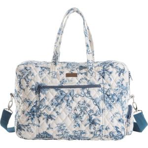 imageMaison d Hermine Weekender Bags for Women Cotton Quilted Duffel Overnight Luggage Weekend Bag for Men Gym Sports Gifts Travel Business Travellers Family Trip01  Bonobo  Blue