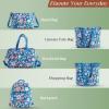 imageMaison d Hermine Cross Body Bags for Women Cotton Canvas Shoulder Bag for Shopping Travel Everyday Use Tote purse Sling Bag13  Happy Florals  Blue