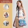 imageMaison d Hermine Cross Body Bags for Women Cotton Canvas Shoulder Bag for Shopping Travel Everyday Use Tote purse Sling Bag13  Happy Florals  Blue