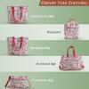 imageMaison d Hermine Hand Bags for Women Cotton Shoulder Bag for Shopping Travel Everyday Use Cross Body Tote purse Sling Bag26  Kerala  Red