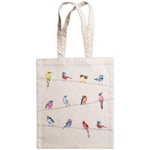 imageMaison d Hermine Tote Bag for Women 100 Cotton Reusable Grocery Tote Bags for Shopping Kitchen Beach Travel Perfect Gifts07  Birdies on Wire