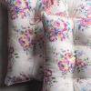 imageMaison d Hermine Chair Pads for Dining Chairs Cotton Outer Fabric and Poly Filling 16quotx16quot Patio Seat Cushions for Furniture with Ties Home Chair Party Hall Farmhouse Rose Garden Pack of 2Rose Garden