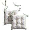 imageMaison d Hermine Chair Pads for Dining Chairs Cotton Outer Fabric and Poly Filling 16quotx16quot Patio Seat Cushions for Furniture with Ties Home Chair Party Hall Farmhouse Rose Garden Pack of 2Botanical Fresh  All Over