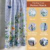 imageMaison d Hermine Kitchen Curtains Sets for Windows 100 Cotton Set of Kitchen Curtains Valances for Home 2 Tiers 28quotX36quot and 1 Valance 56quotX18quot Farmhouse Cafe Rural Christmas31  Passiflora