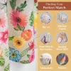 imageMaison d Hermine Kitchen Curtains Sets for Windows 100 Cotton Set of Kitchen Curtains Valances for Home 2 Tiers 28quotX36quot and 1 Valance 56quotX18quot Farmhouse Cafe Dalida07  Jardin Dete  Fog