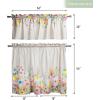 imageMaison d Hermine Kitchen Curtains Sets for Windows 100 Cotton Set of Kitchen Curtains Valances for Home 2 Tiers 28quotX36quot and 1 Valance 56quotX18quot Farmhouse Cafe Dalida07  Jardin Dete  Fog