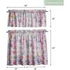 imageMaison d Hermine Kitchen Curtains Sets for Windows 100 Cotton Set of Kitchen Curtains Valances for Home 2 Tiers 28quotX36quot and 1 Valance 56quotX18quot Farmhouse Cafe Dalida31  Floral Love