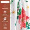 imageMaison d Hermine Kitchen Curtains Sets for Windows 100 Cotton Set of Kitchen Curtains Valances for Home 2 Tiers 28quotX36quot and 1 Valance 56quotX18quot Farmhouse Cafe Rural Christmas24  Poinsettia Christmas