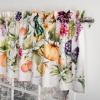 imageMaison d Hermine Kitchen Curtains Sets for Windows 100 Cotton Set of Kitchen Curtains Valances for Home 2 Tiers 28quotX36quot and 1 Valance 56quotX18quot Farmhouse Cafe Rural Christmas28  Pumpkin Garden  Cloudy Cream