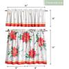 imageMaison d Hermine Kitchen Curtains Sets for Windows 100 Cotton Set of Kitchen Curtains Valances for Home 2 Tiers 28quotX36quot and 1 Valance 56quotX18quot Farmhouse Cafe Rural Christmas24  Poinsettia Christmas