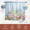 imageMaison d Hermine Kitchen Curtains Sets for Windows 100 Cotton Set of Kitchen Curtains Valances for Home 2 Tiers 28quotX36quot and 1 Valance 56quotX18quot Farmhouse Cafe Dalida06  Jardin Dete  Mint