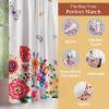 imageMaison d Hermine Kitchen Curtains Sets for Windows 100 Cotton Set of Kitchen Curtains Valances for Home 2 Tiers 28quotX36quot and 1 Valance 56quotX18quot Farmhouse Cafe Dalida32  Happy Floralhigh Summer