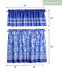 imageMaison d Hermine Kitchen Curtains Sets for Windows 100 Cotton Set of Kitchen Curtains Valances for Home 2 Tiers 28quotX36quot and 1 Valance 56quotX18quot Farmhouse Cafe Rural Christmas30  Indigo Love
