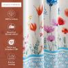 imageMaison d Hermine Kitchen Curtains Sets for Windows 100 Cotton Set of Kitchen Curtains Valances for Home 2 Tiers 28quotX36quot and 1 Valance 56quotX18quot Farmhouse Cafe Dalida30  Flower in the Field