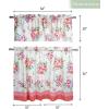 imageMaison d Hermine Kitchen Curtains Sets for Windows 100 Cotton Set of Kitchen Curtains Valances for Home 2 Tiers 28quotX36quot and 1 Valance 56quotX18quot Farmhouse Cafe Rural Christmas13  Rose Garden