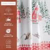 imageMaison d Hermine Kitchen Curtains Sets for Windows 100 Cotton Set of Kitchen Curtains Valances for Home 2 Tiers 28quotX36quot and 1 Valance 56quotX18quot Farmhouse Cafe Rural Christmas22  Rural Christmas