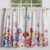 imageMaison d Hermine Kitchen Curtains Sets for Windows 100 Cotton Set of Kitchen Curtains Valances for Home 2 Tiers 28quotX36quot and 1 Valance 56quotX18quot Farmhouse Cafe Dalida32  Happy Floralhigh Summer
