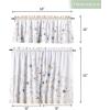 imageMaison d Hermine Kitchen Curtains Sets for Windows 100 Cotton Set of Kitchen Curtains Valances for Home 2 Tiers 28quotX36quot and 1 Valance 56quotX18quot Farmhouse Cafe Dalida33  Ice Florals