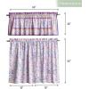 imageMaison d Hermine Kitchen Curtains Sets for Windows 100 Cotton Set of Kitchen Curtains Valances for Home 2 Tiers 28quotX36quot and 1 Valance 56quotX18quot Farmhouse Cafe Rural Christmas29  Indian Floral