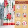 imageMaison d Hermine Kitchen Curtains Sets for Windows 100 Cotton Set of Kitchen Curtains Valances for Home 2 Tiers 28quotX36quot and 1 Valance 56quotX18quot Farmhouse Cafe Rural Christmas24  Poinsettia Christmas