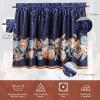 imageMaison d Hermine Kitchen Curtains Sets for Windows 100 Cotton Set of Kitchen Curtains Valances for Home 2 Tiers 28quotX36quot and 1 Valance 56quotX18quot Farmhouse Cafe Dalida26  Pumpkin Blues