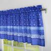 imageMaison d Hermine Kitchen Curtains Sets for Windows 100 Cotton Set of Kitchen Curtains Valances for Home 2 Tiers 28quotX36quot and 1 Valance 56quotX18quot Farmhouse Cafe Rural Christmas30  Indigo Love