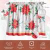 imageMaison d Hermine Kitchen Curtains Sets for Windows 100 Cotton Set of Kitchen Curtains Valances for Home 2 Tiers 28quotX36quot and 1 Valance 56quotX18quot Farmhouse Cafe Rural Christmas24  Poinsettia Christmas