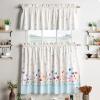 imageMaison d Hermine Kitchen Curtains Sets for Windows 100 Cotton Set of Kitchen Curtains Valances for Home 2 Tiers 28quotX36quot and 1 Valance 56quotX18quot Farmhouse Cafe Dalida30  Flower in the Field