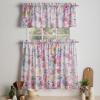imageMaison d Hermine Kitchen Curtains Sets for Windows 100 Cotton Set of Kitchen Curtains Valances for Home 2 Tiers 28quotX36quot and 1 Valance 56quotX18quot Farmhouse Cafe Dalida31  Floral Love