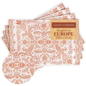 imageMaison d Hermine Placemats Set of 4 100 Cotton Washable Cloth Place Mats Reusable Table Mats for Kitchen Dining Decoration Party Wedding Restaurant Reveillon Au Jardin 13quot x 19quot15  Cachemire