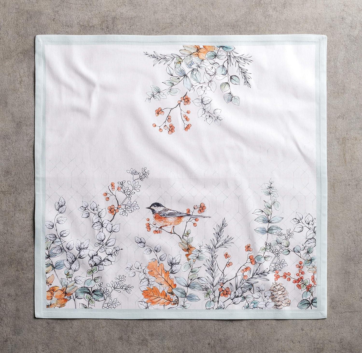 imageMaison d Hermine Cloth Napkins Set of 4 100 Cotton for Thanksgiving Decorations Everyday Reusable Square Fall Napkins Cloth Washable Dinner Party Wedding Pumpkin Garden  Dark Green 20quotx20quot30  Whitish Shabby Chique