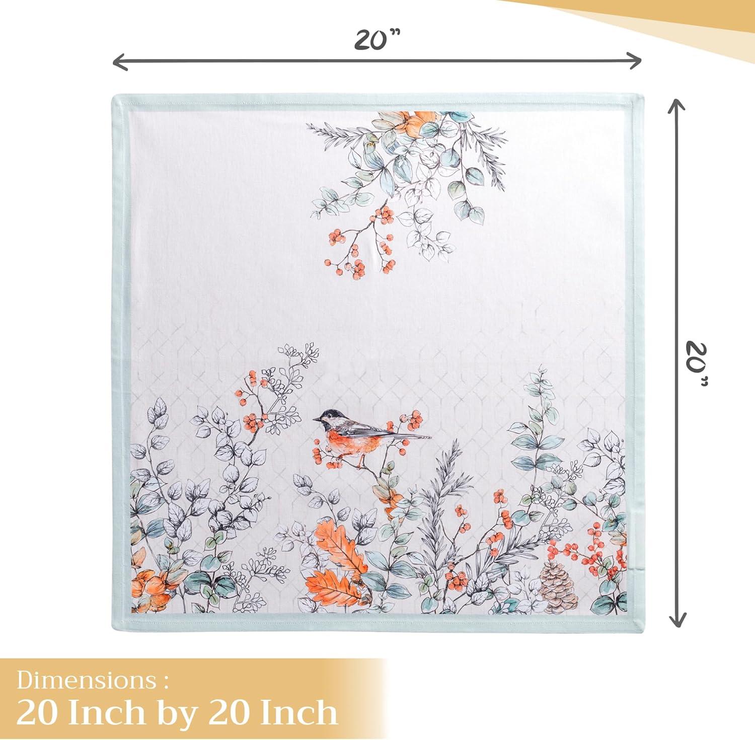 imageMaison d Hermine Cloth Napkins Set of 4 100 Cotton for Thanksgiving Decorations Everyday Reusable Square Fall Napkins Cloth Washable Dinner Party Wedding Pumpkin Garden  Dark Green 20quotx20quot30  Whitish Shabby Chique