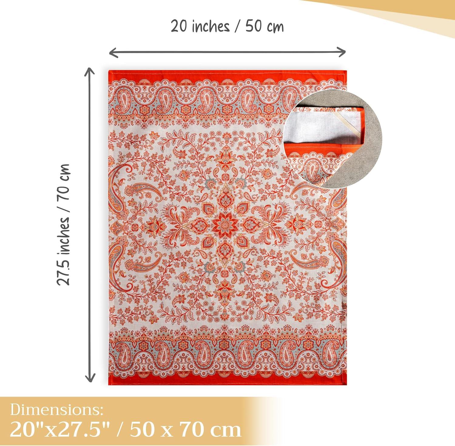 imageMaison d Hermine Kitchen Towels Set of 3 100 Cotton 20quot x 275quot Reusable Cloth Tea Dish Towels Absorbent with Hanging Loop for Kitchen Dining Thanksgiving Decorations Holy Jouy  Brown07  Cachemire