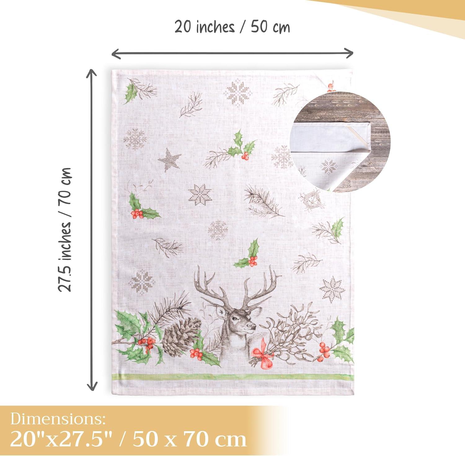 imageMaison d Hermine Kitchen Towels Set of 3 100 Cotton 20quot x 275quot Reusable Cloth Tea Dish Towels Absorbent with Hanging Loop for Kitchen Dining Thanksgiving Decorations Noel20  Christmas Dew