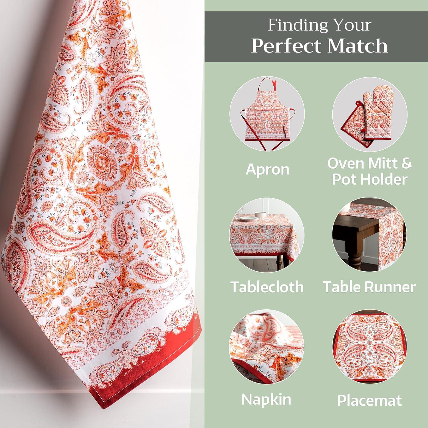 imageMaison d Hermine Kitchen Towels Set of 3 100 Cotton 20quot x 275quot Reusable Cloth Tea Dish Towels Absorbent with Hanging Loop for Kitchen Dining Thanksgiving Decorations Holy Jouy  Brown20  Orient