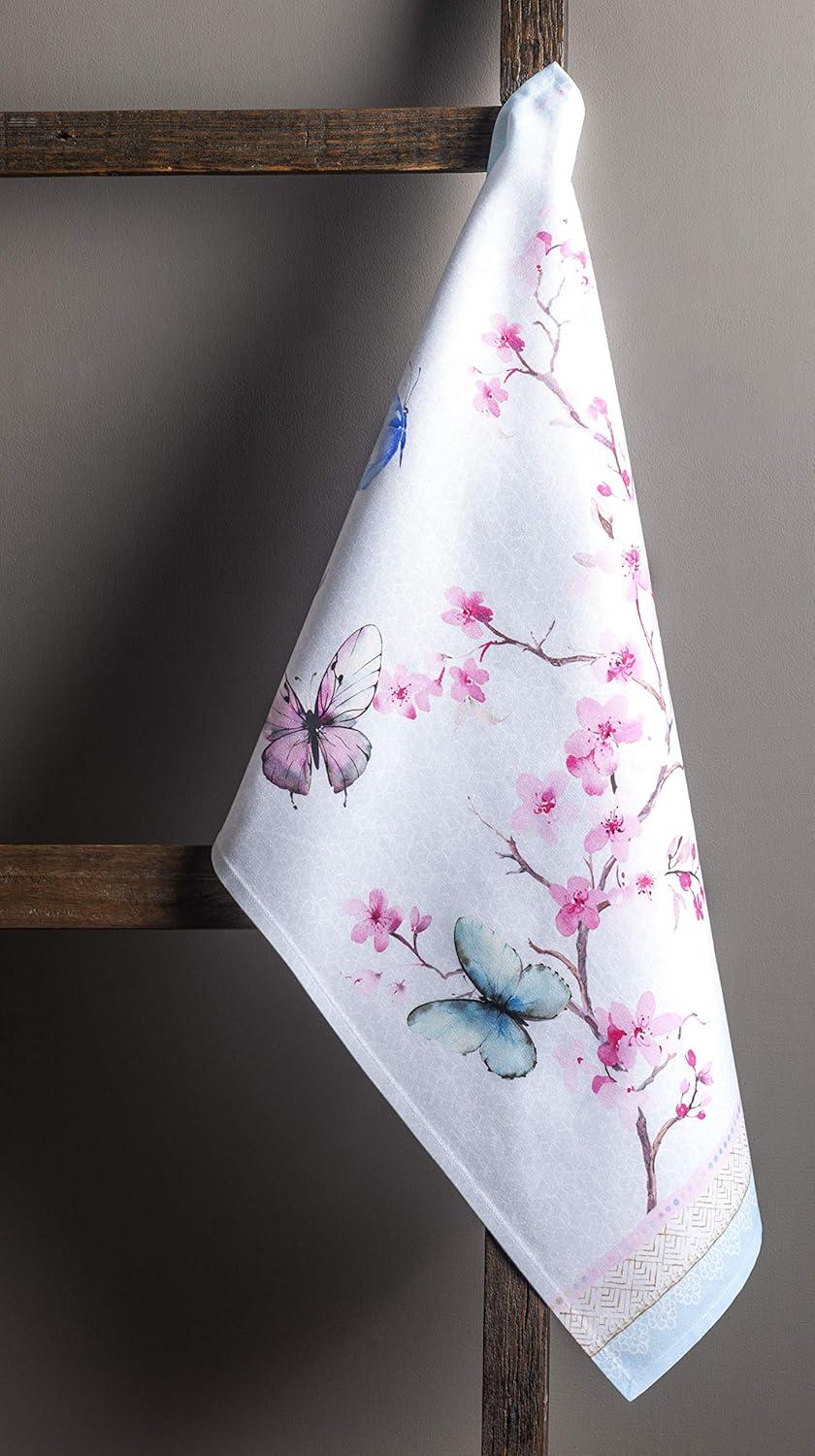 imageMaison d Hermine Kitchen Towels Set of 3 100 Cotton 20quot x 275quot Reusable Cloth Tea Dish Towels Absorbent with Hanging Loop for Kitchen Dining Thanksgiving Decorations Holy Jouy  Brown08  Blossoms in Spring