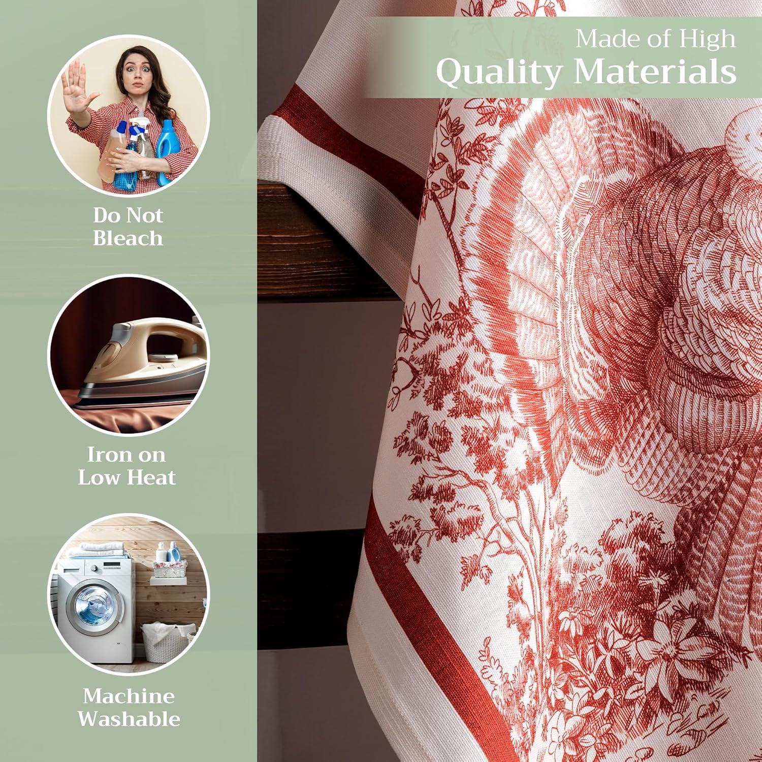 imageMaison d Hermine Kitchen Towels Set of 3 100 Cotton 20quot x 275quot Reusable Cloth Tea Dish Towels Absorbent with Hanging Loop for Kitchen Dining Thanksgiving Decorations Holy Jouy  Brown18  Holy Jouy  Red