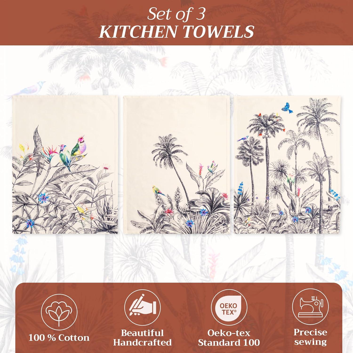 imageMaison d Hermine Kitchen Towels Set of 3 100 Cotton 20quot x 275quot Reusable Cloth Tea Dish Towels Absorbent with Hanging Loop for Kitchen Dining Thanksgiving Decorations Noel06  Amazonia