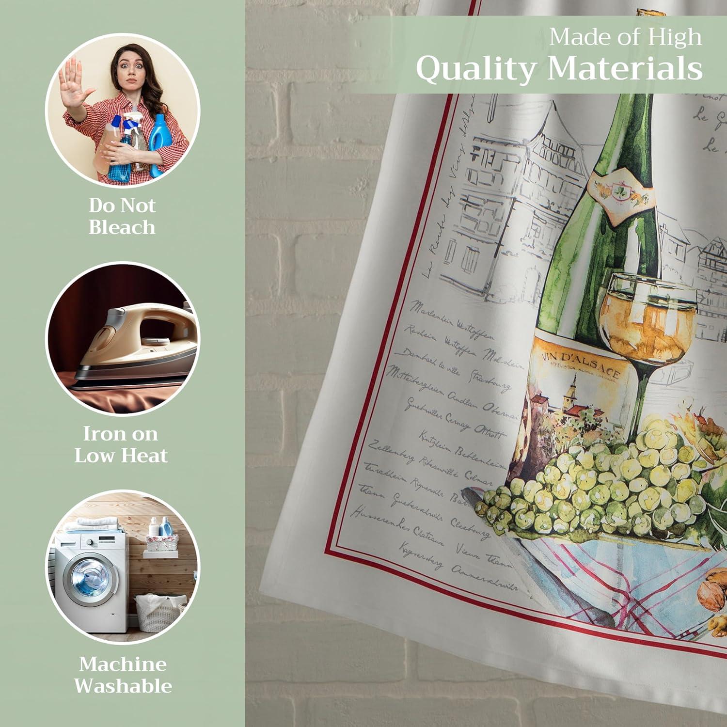 imageMaison d Hermine Kitchen Towels Set of 3 100 Cotton 20quot x 275quot Reusable Cloth Tea Dish Towels Absorbent with Hanging Loop for Kitchen Dining Thanksgiving Decorations Holy Jouy  Brown05  Ribeauville